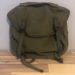 Olive Green Canvas Backpack